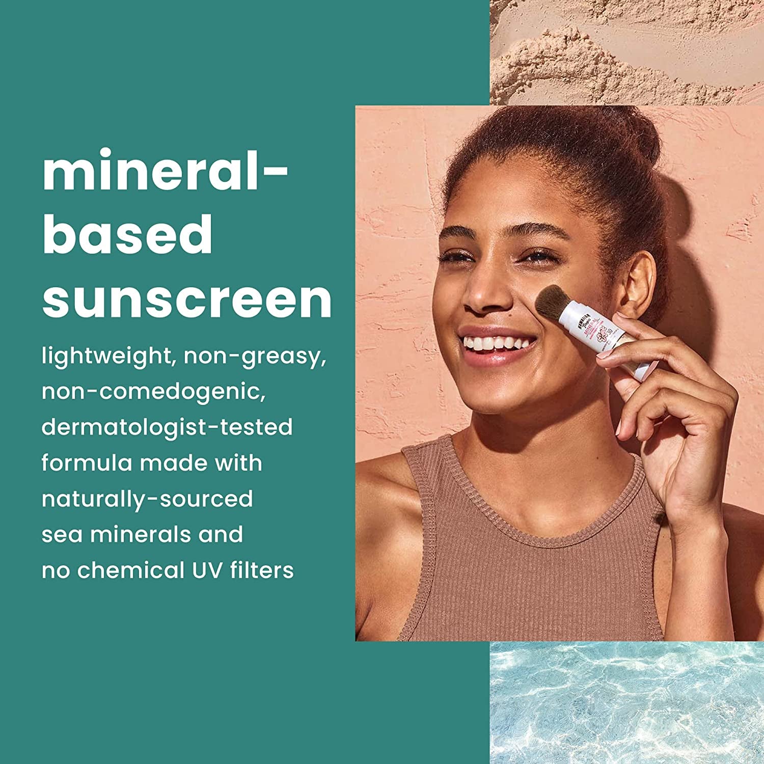 "Hawaiian Tropic SPF 30 Mineral Powder Sunscreen Brush - Sun Protection On-The-Go!"