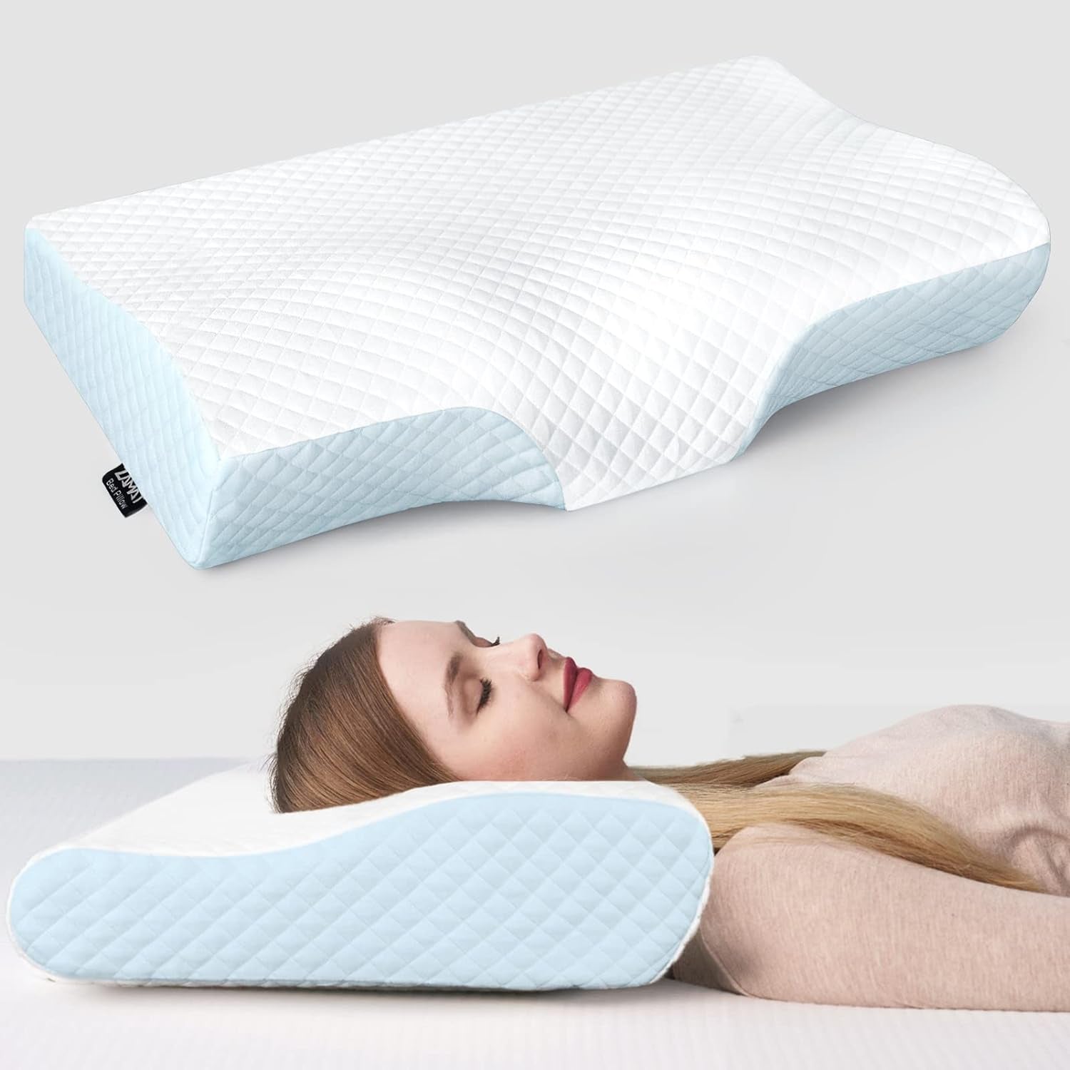 Orthopedic Contour Memory Foam Pillow for Neck Pain Relief - Adjustable Ergonomic Cervical Pillow for Sleeping - Washable Cover - Ideal for Side, Back, and Stomach Sleepers
