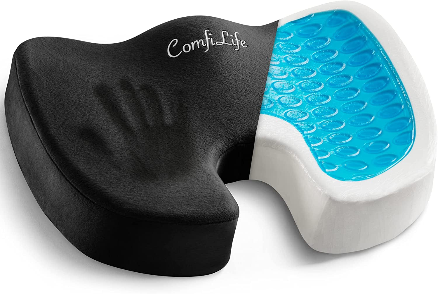 Professional Title: "Comfilife Gel Enhanced Seat Cushion for Office Chair - Non-Slip Memory Foam Coccyx Cushion for Tailbone Pain Relief - Suitable for Desk Chair, Car Seat, Driving - Black"