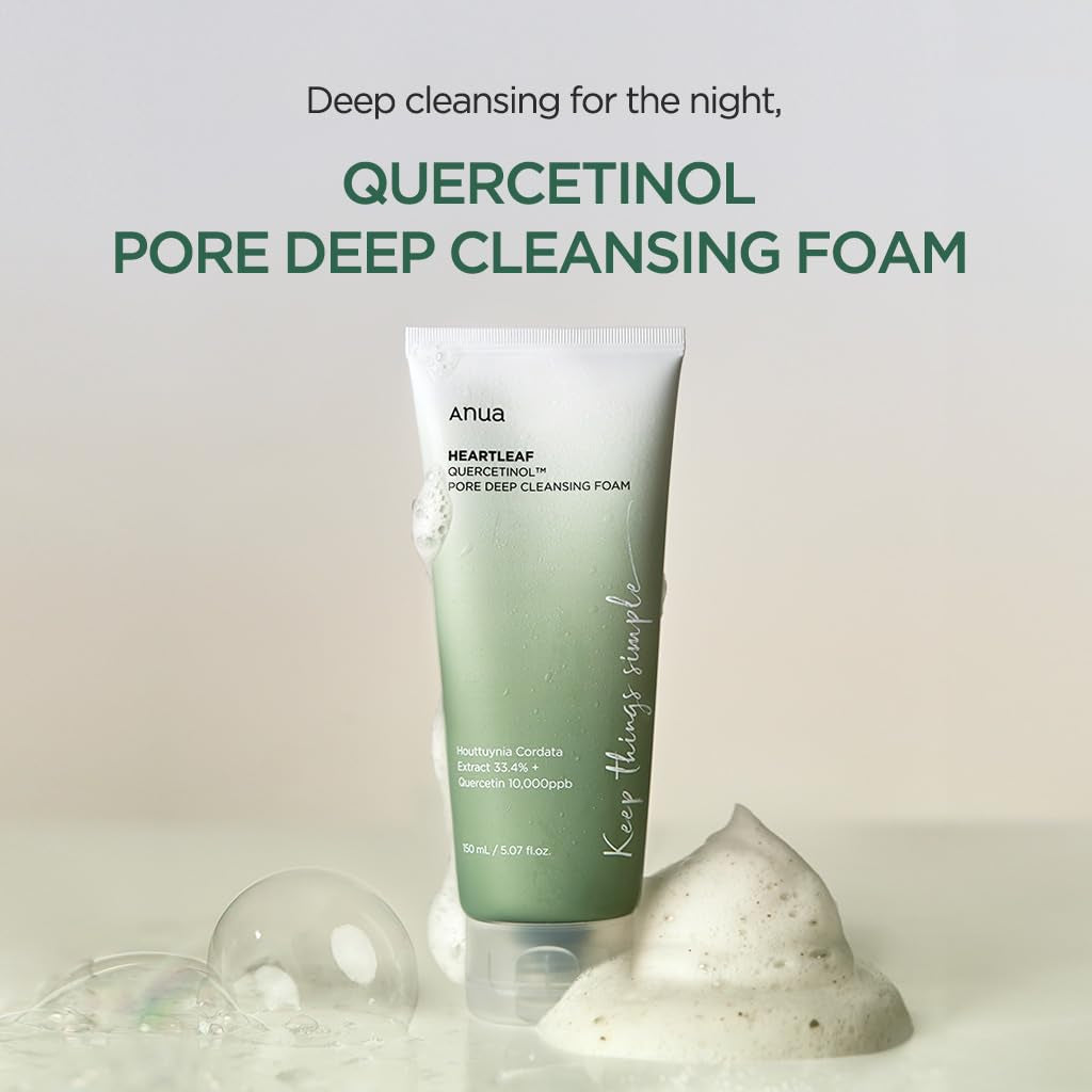 ANUA Heartleaf Quercetinol Pore Deep Cleansing Foam, 5.07 Fl Oz (150 Ml)