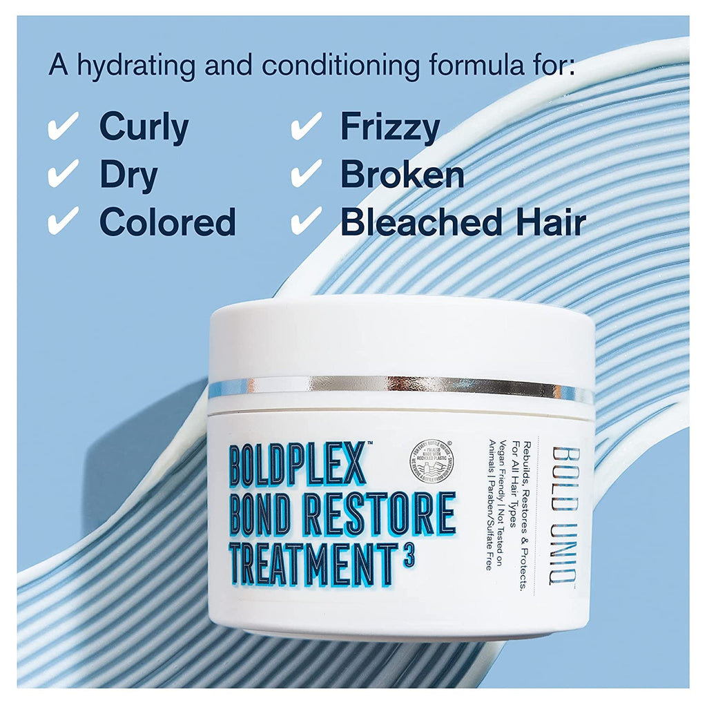 Boldplex 3 Hair Mask - Deep Conditioner Protein Treatment for Dry, Damaged Hair - Conditioning Moisturizer Products for Curly, Bleached, or Frizzy Hair - Vegan & Cruelty Free - 6.76 Fl Oz