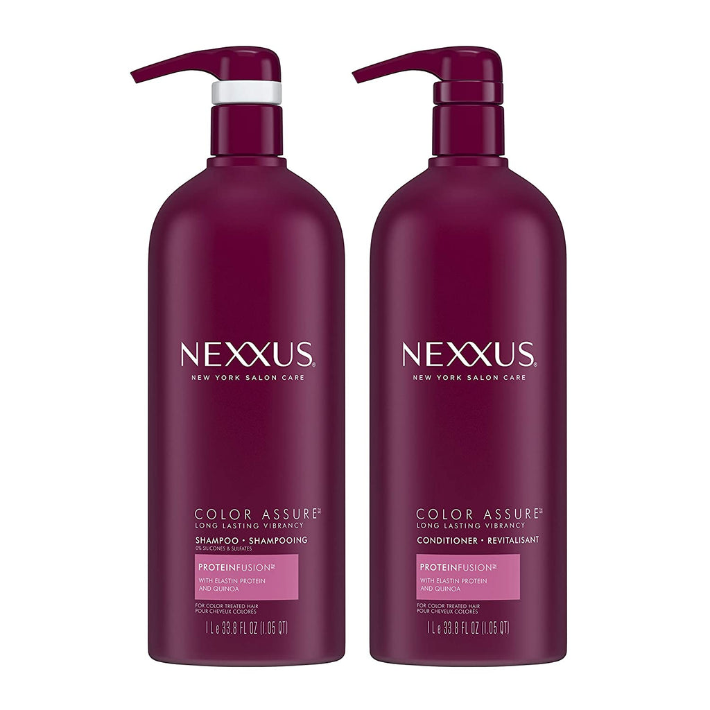 Nexxus Color Assure Shampoo and Conditioner Color Assure 2 Count for Color Treated Hair Enhance Color Vibrancy for up to 40 Washes 33.8 Oz (Pack of 2)