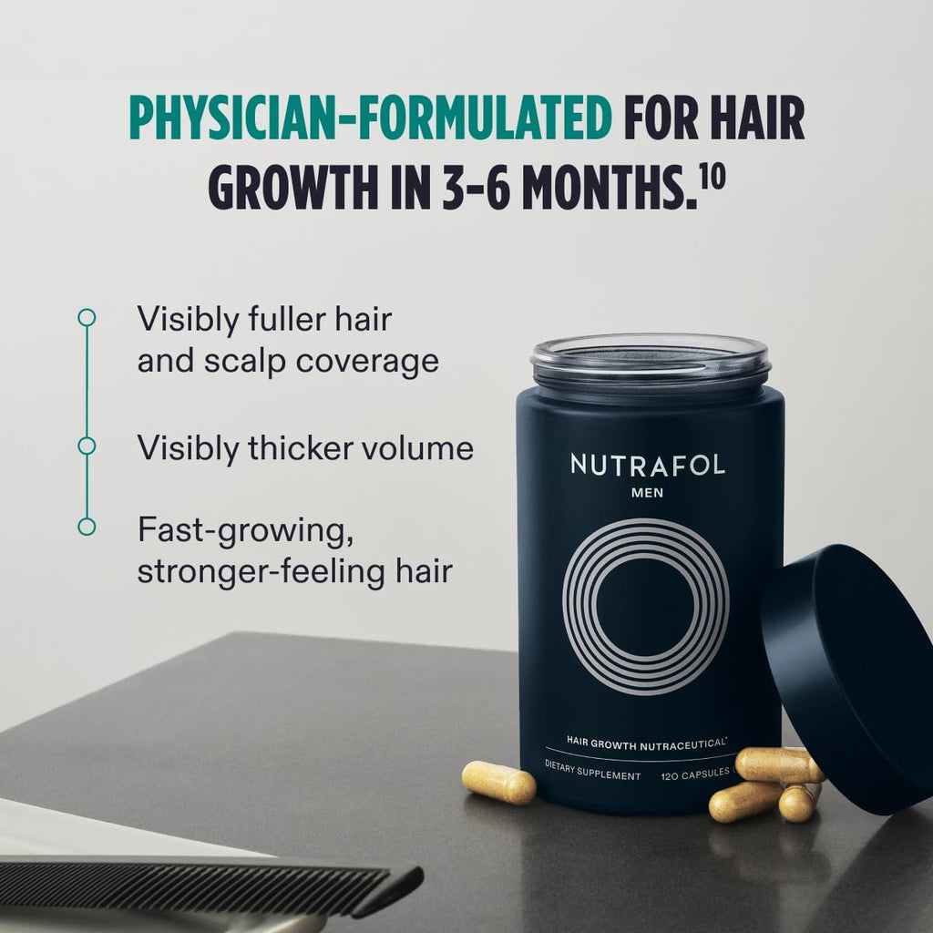 "Revolutionary Nutrafol Men's Hair Growth Supplements - The Ultimate Solution for Thicker Hair and Fuller Scalp Coverage! Dermatologist Recommended - 1 Month Supply"