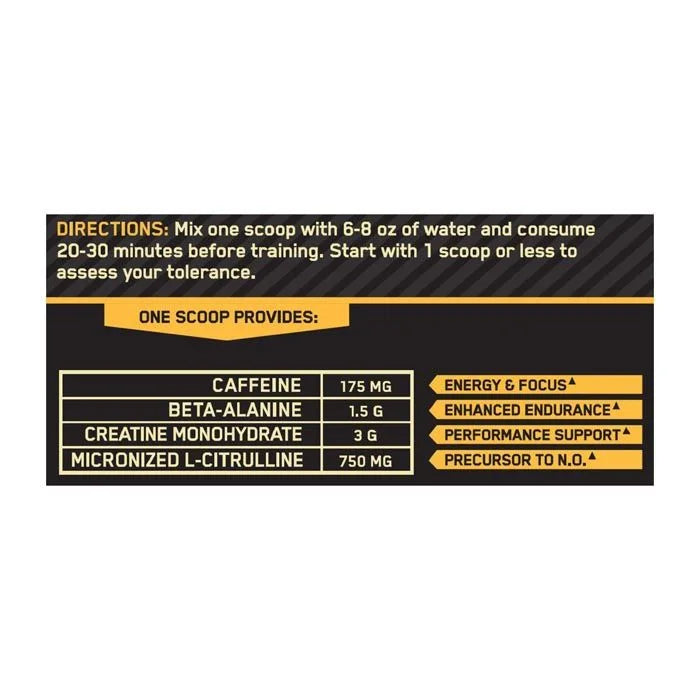 Optimum Nutrition (ON) Gold Standard Pre-Workout, Vitamin D for Immune Support, with Creatine, Beta-Alanine, and Caffeine for Energy - Fruit Punch, 30 Servings