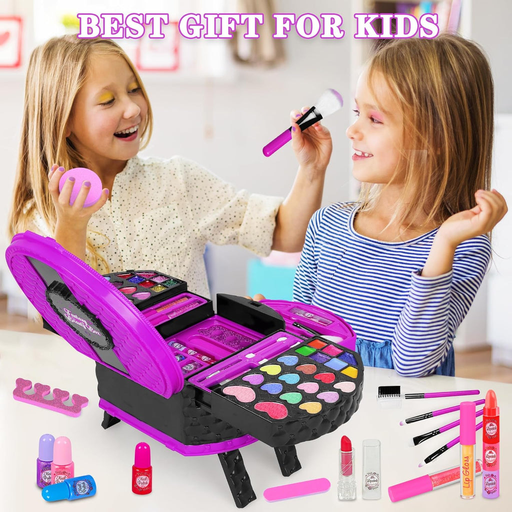 "Ultimate Glamour Kit for Little Princesses - 66 Piece Washable Makeup Set for Hours of Pretend Play, Perfect Christmas & Birthday Gift for Girls Ages 3-9+"