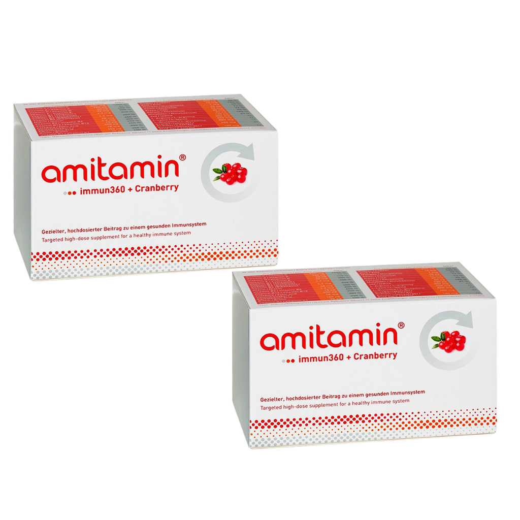 amitamin® immun360 + Cranberry-Boosts Immune System Naturally-From Germany (30 Days Supply)