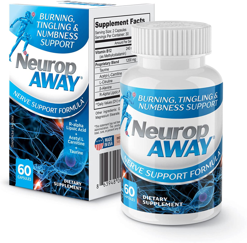 Neuropaway Nerve Support Formula Pain Relief | 60 Capsules Nerve Pain Relief, Pain Relief for Feet, for Burning Numbness Pain in Legs and Feet Vitamin Supplement