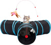 Tempcore Pet Cat Tunnel Tube Toys 3 Way Collapsible, Tunnels for Indoor Cats，Kitty Bored Peek Hole Toy Ball Cat, Puppy, Kitty, Kitten, Rabbit