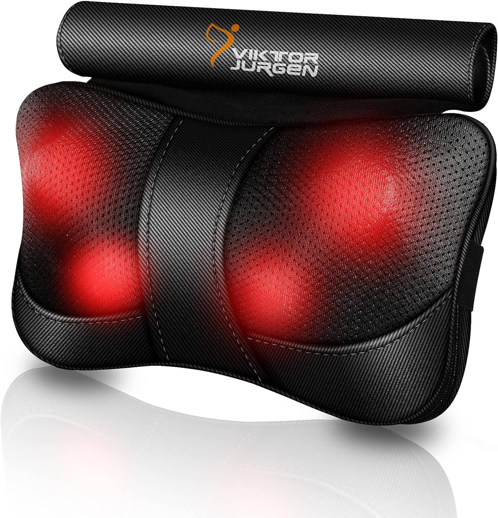 "Relax and Unwind with the VIKTOR JURGEN Shiatsu Neck Massage Pillow - Ultimate Deep Kneading Massager for Shoulders, Back, and Feet with Soothing Heat - Perfect Gift for Women, Men, Dad, and Mom!"