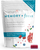 Humann Memory & Focus Chews - Mental Alertness - from the Makers of Superbeets, Blueberry Pomegranate Flavor, 30 Count
