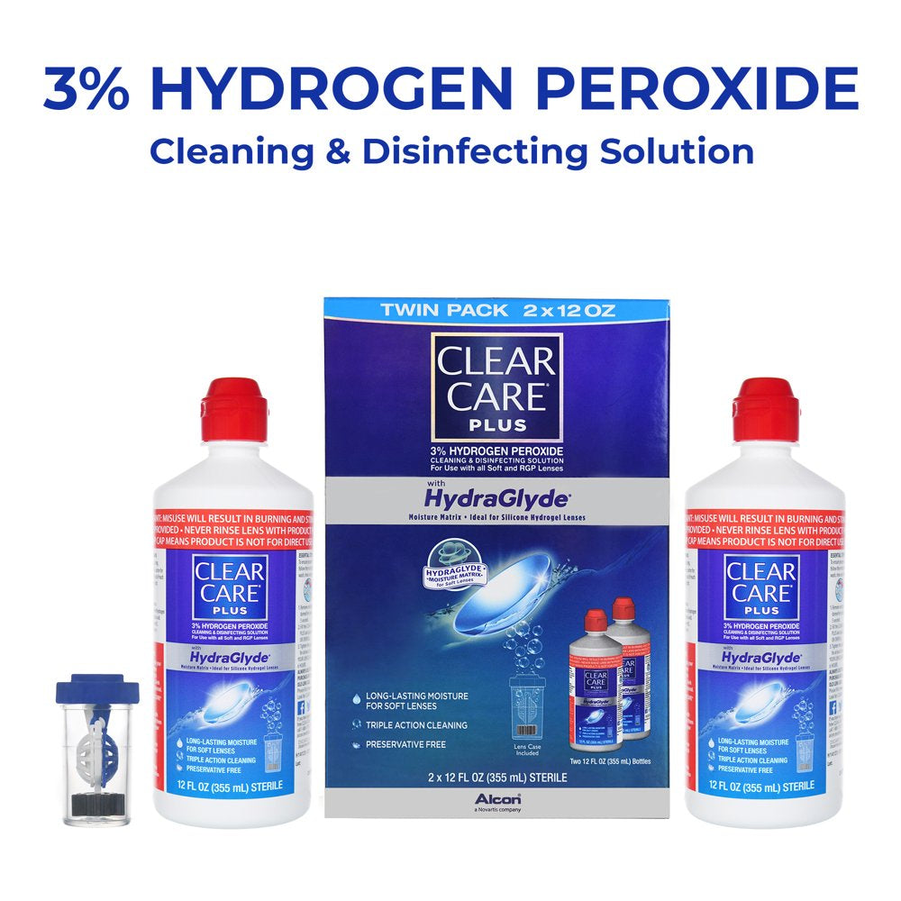 Clear Care plus Contact Lens Cleaning Solution with Hydraglyde Twin Pack