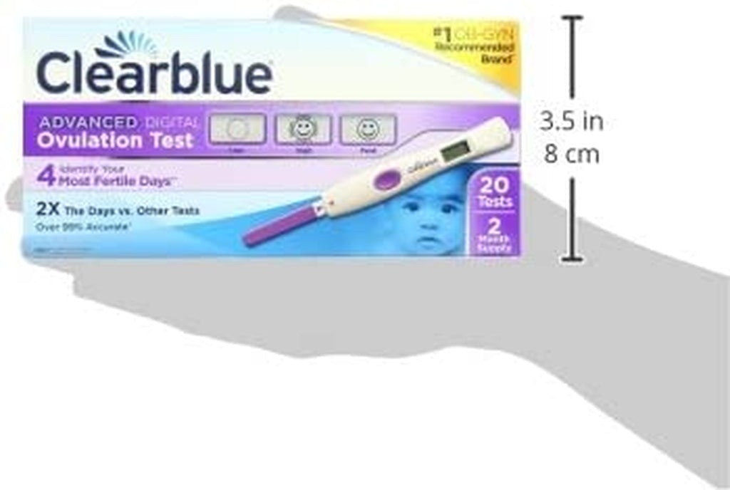 Clearblue Advanced Digital Ovulation Test, Predictor Kit, Featuring Advanced Ovulation Tests with Digital Results, 20 Ovulation Tests