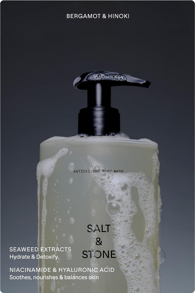 SALT & STONE Antioxidant-Rich Body Wash | Cleanse, Nourish & Soften Skin with Niacinamide & Hyaluronic Acid | Free from Parabens, Sulfates & Phthalates