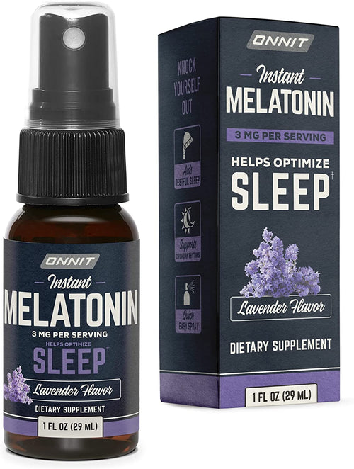 Onnit Melatonin Instant Mist Liquid Sleep Aid Spray - 1Mg, 3Mg, 5Mg per Serving Options - Lavender