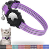 FEEYAR Airtag Cat Collar,Integrated Kitten Collar with Apple Airtag Holder, Reflective GPS Cat Collar with Bell[Black], Lightweight Tracker Cat Collars for Girl Boy Cats, Kittens and Puppies