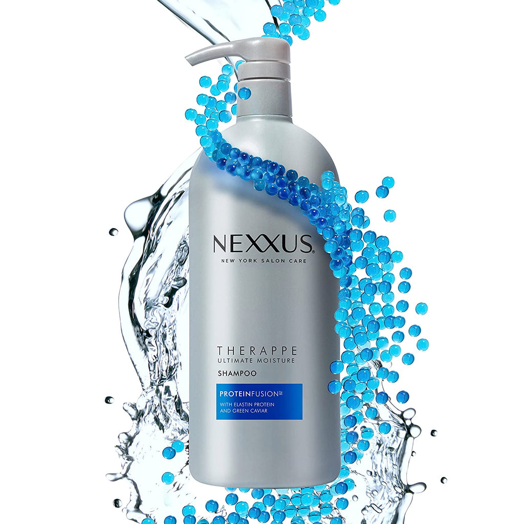 Nexxus Shampoo and Conditioner Therappe Humectress 2 Count for Dry Hair Silicone-Free, Moisturizing Caviar Complex and Elastin Protein 33.80 Fl Oz (Pack of 2)