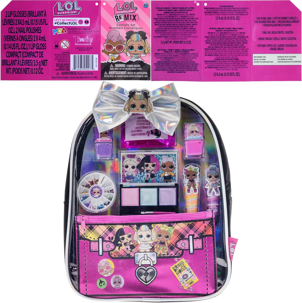 "L.O.L. Surprise Backpack Beauty Set - Ultimate 11-Piece Makeup Kit for Kids, Ideal for Parties, Sleepovers, and Makeovers, Ages 3 and Up!"
