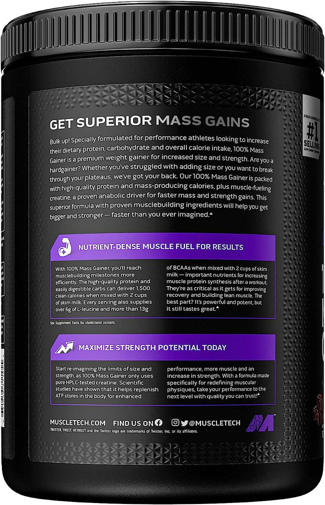 Mass Gainer | Muscletech 100% Mass Gainer Protein Powder | Protein Powder for Muscle Gain | Whey Protein + Muscle Builder | Weight Gainer Protein Powder | Creatine Supplements | Chocolate, 5.15 Lbs - Free & Fast Delivery