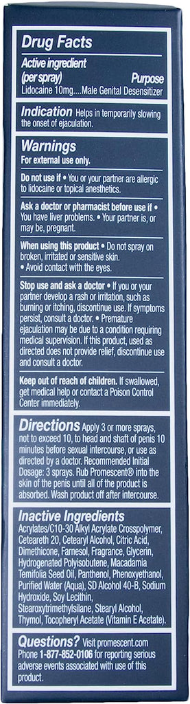 Promescent Desensitizing Delay Spray for Men Clinically Proven to Help You Last Longer in Bed - Better Maximized Sensation + Prolong Climax for Him, 2.6 Ml