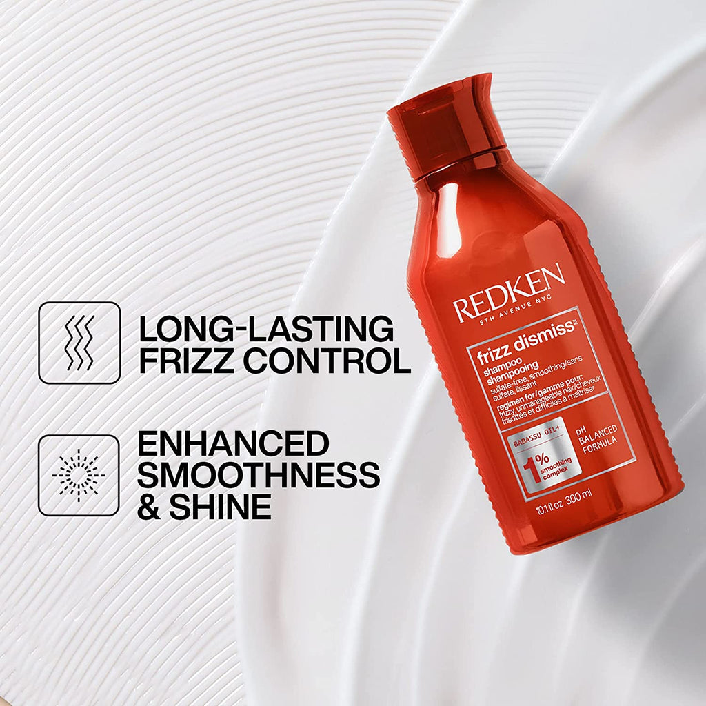 Redken Frizz Dismiss Shampoo | Weightless Frizz Control | anti Frizz for Smoother Hair | Sulfate Free