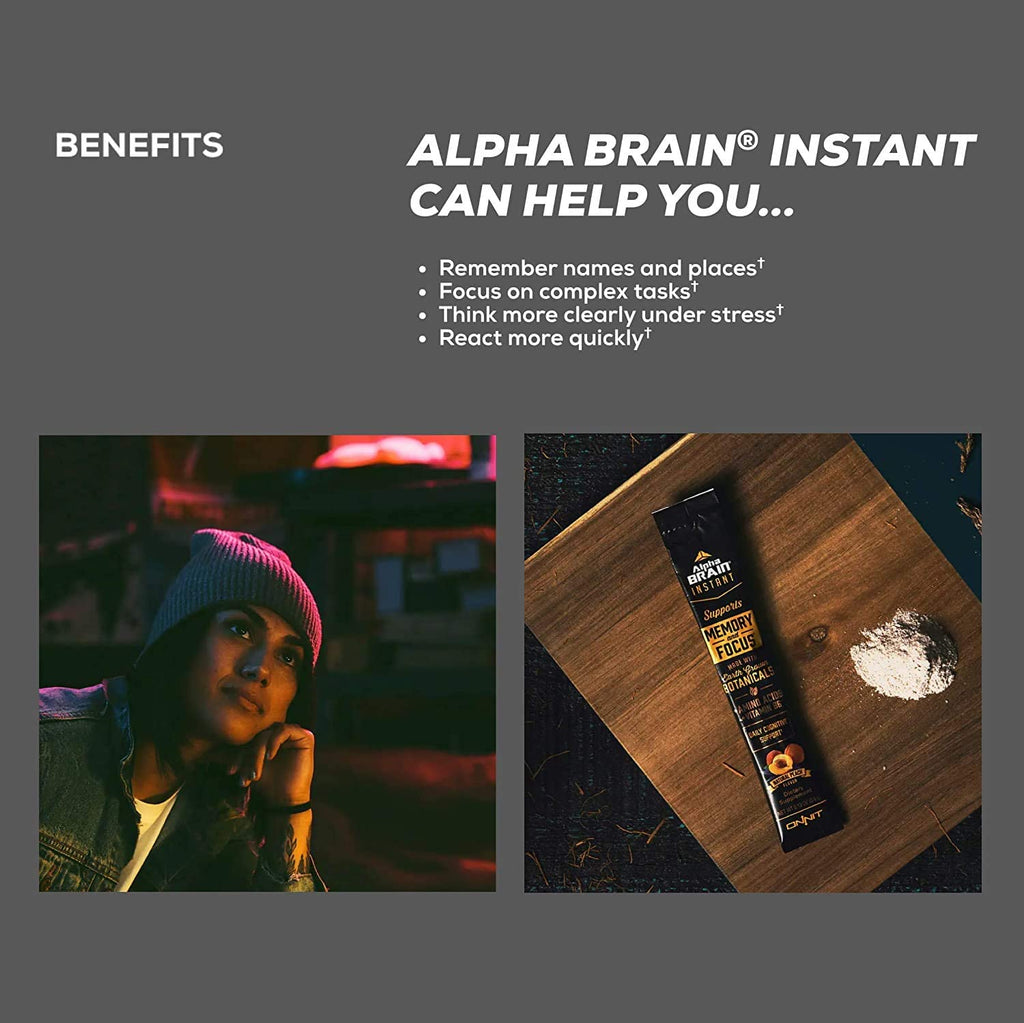 ONNIT Alpha Brain Instant - Meyer Lemon Flavor - Nootropic Brain Booster Memory Supplement - for Focus, Energy & Clarity - Alpha GPC Choline, Cats Claw, L-Theanine, Bacopa - 30Ct