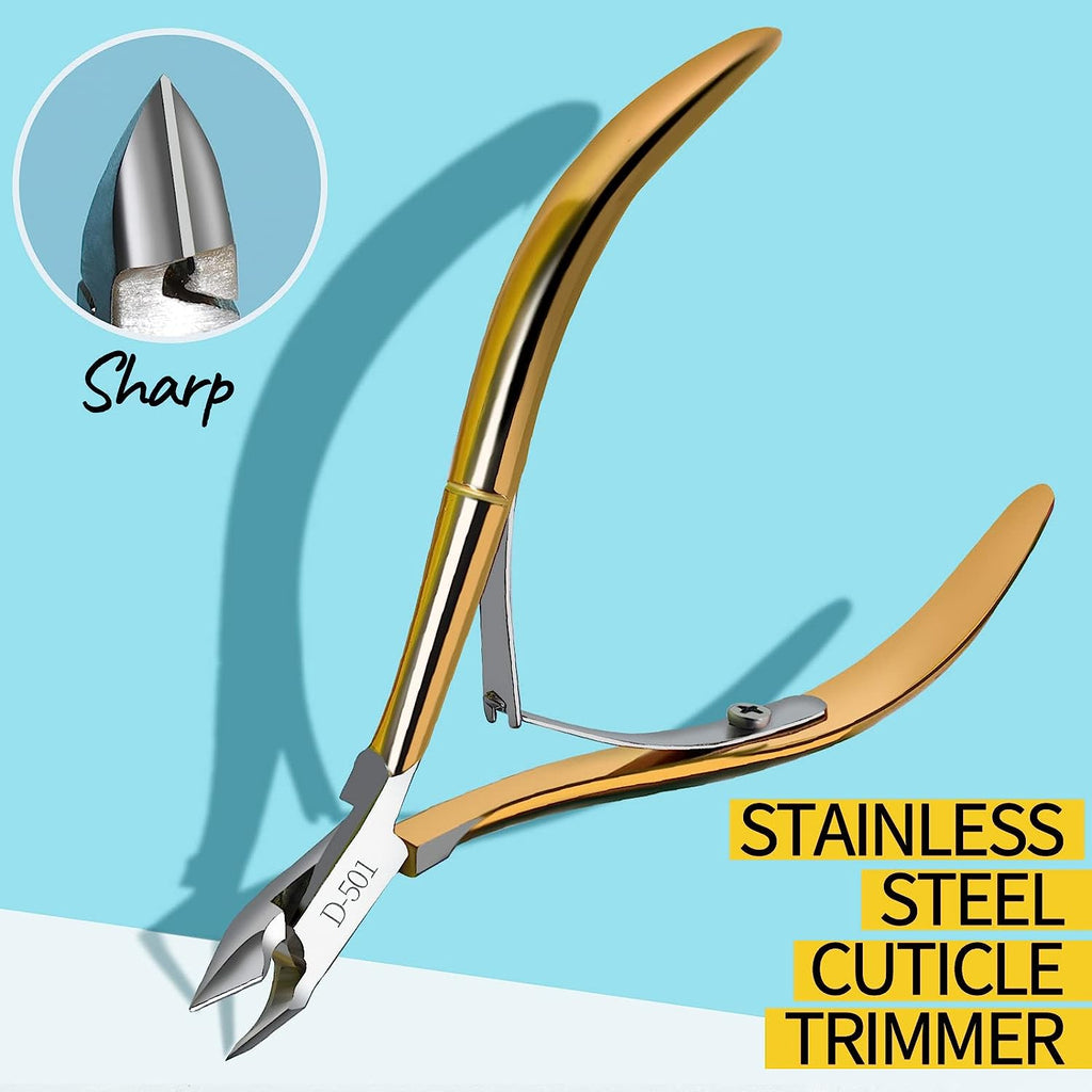 Cuticle Remover Tools Set with Cuticle Trimmer,Cuticle Pusher, Teenitor Cuticle Softener and Remover, Cuticle Oil, Nail File Buffer, Cuticle Nipper,Nail Care