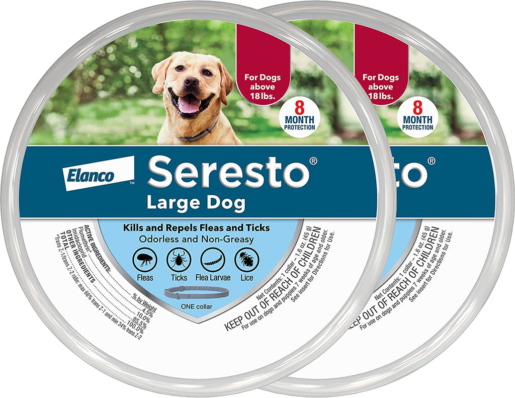Seresto Flea and Tick Collar for Dogs, 8-Month Flea and Tick Collar for Large Dogs (Over 18 Pounds)