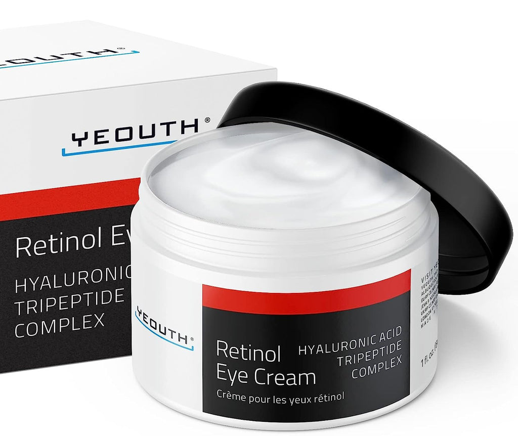 Yeouth Retinol Eye Cream with Hyaluronic Acid, under Eye Cream for Dark Circles and Puffiness, under Eye Bags, Hydrating under Eye Cream, Eye Skin Care