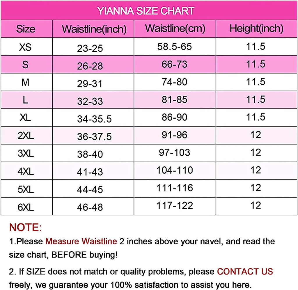 YIANNA Waist Trainer for Women Latex Underbust Waist Cincher Corset Sport Girdle Hourglass Body Shaper