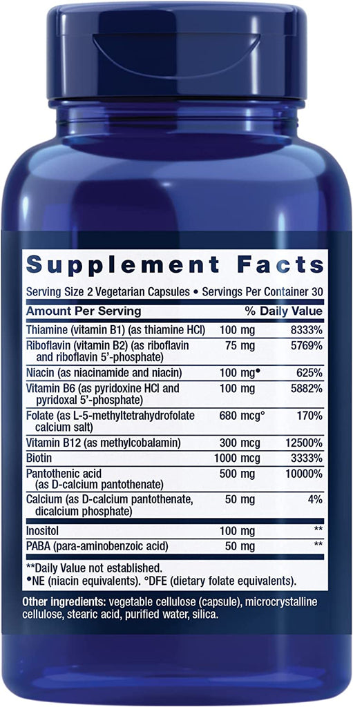 Life Extension Bioactive Complete B-Complex, Heart, Brain and Nerve Support, Healthy Energy, Metabolism, Complete B Complex, 60 Vegetarian Capsules