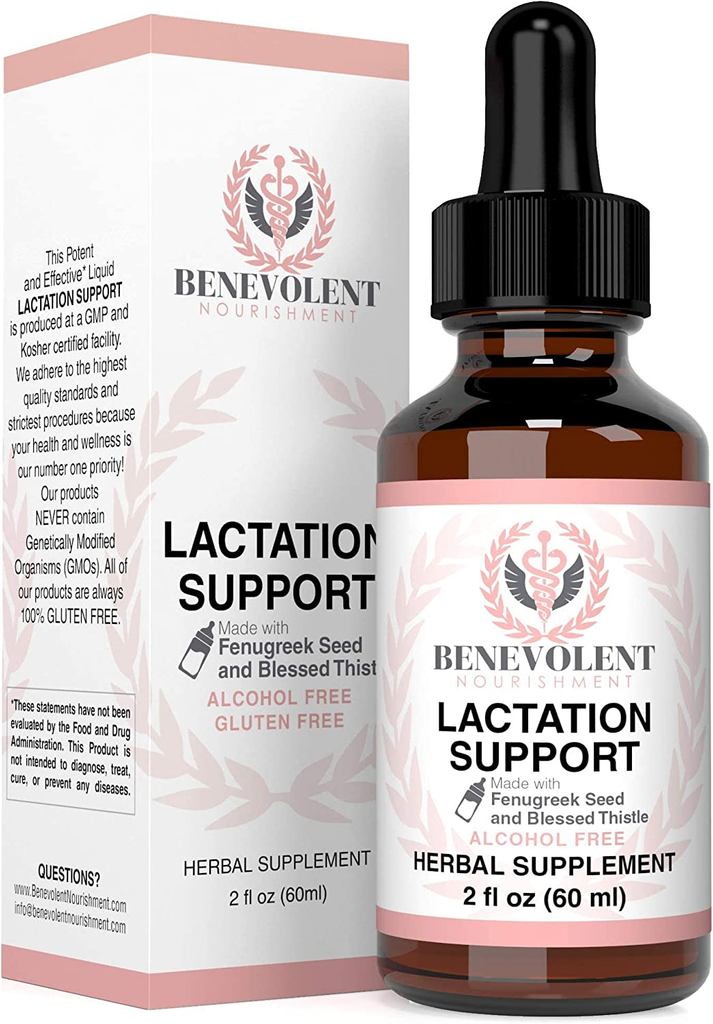 Lactation Supplement Breastfeeding Support Liquid - Breast Milk Supply Increase for Mothers, Organic Drops of Fenugreek Blessed Thistle Goats Rue Herb, 100% Nat New Holicare`s deal
