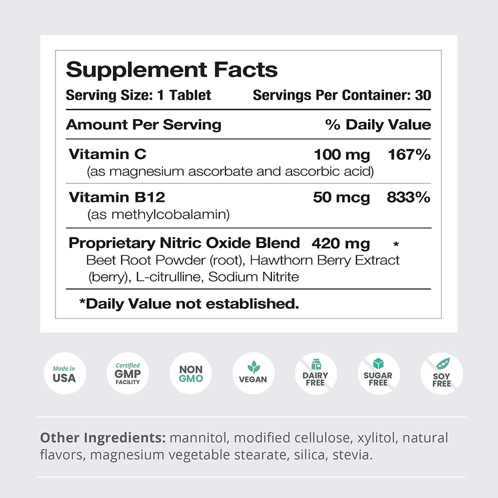 Neo40 Daily Heart & Blood Circulation Supplements to Boost Nitric Oxide - Supports Blood Pressure - Includes 30 Dissolvable Tablets - Tasty Fruity Flavor New Holicare`s deal