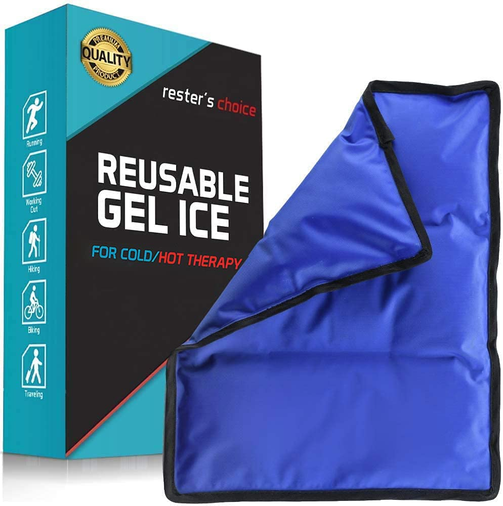 Rester'S Choice Gel Cold & Hot Packs (2-Piece Set) Medium 5X10 In. Reusable Warm or Ice Packs for Injuries, Hip, Shoulder, Knee, Back Pain – Hot & Cold Compress for Swelling, Bruises, Surgery