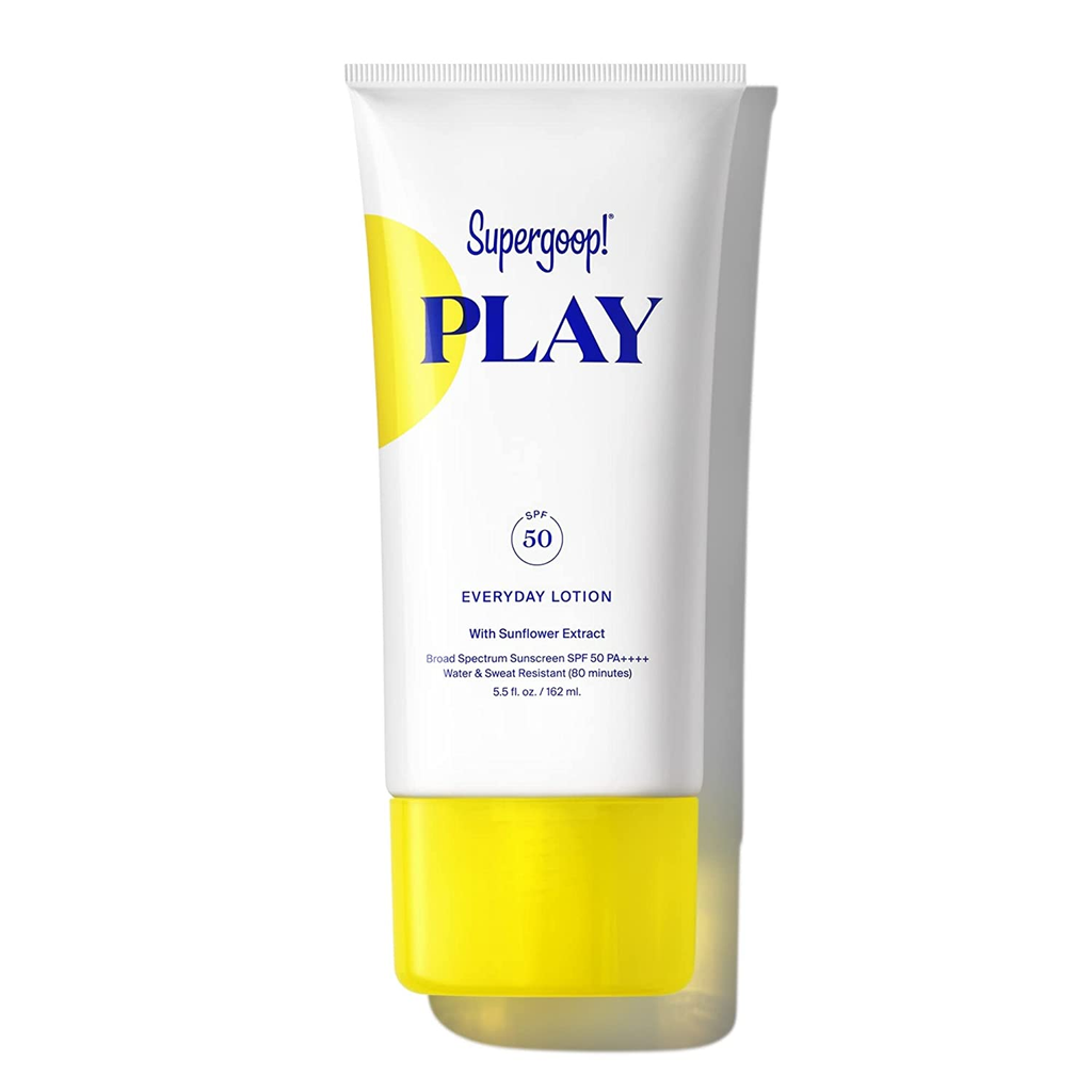 Supergoop! PLAY Everyday Lotion, 5.5 Oz - SPF 50 PA++++ Reef-Friendly, Broad Spectrum, Body & Face Sunscreen for Sensitive Skin - Water & Sweat Resistant - Clean Ingredients - Great for Active Days