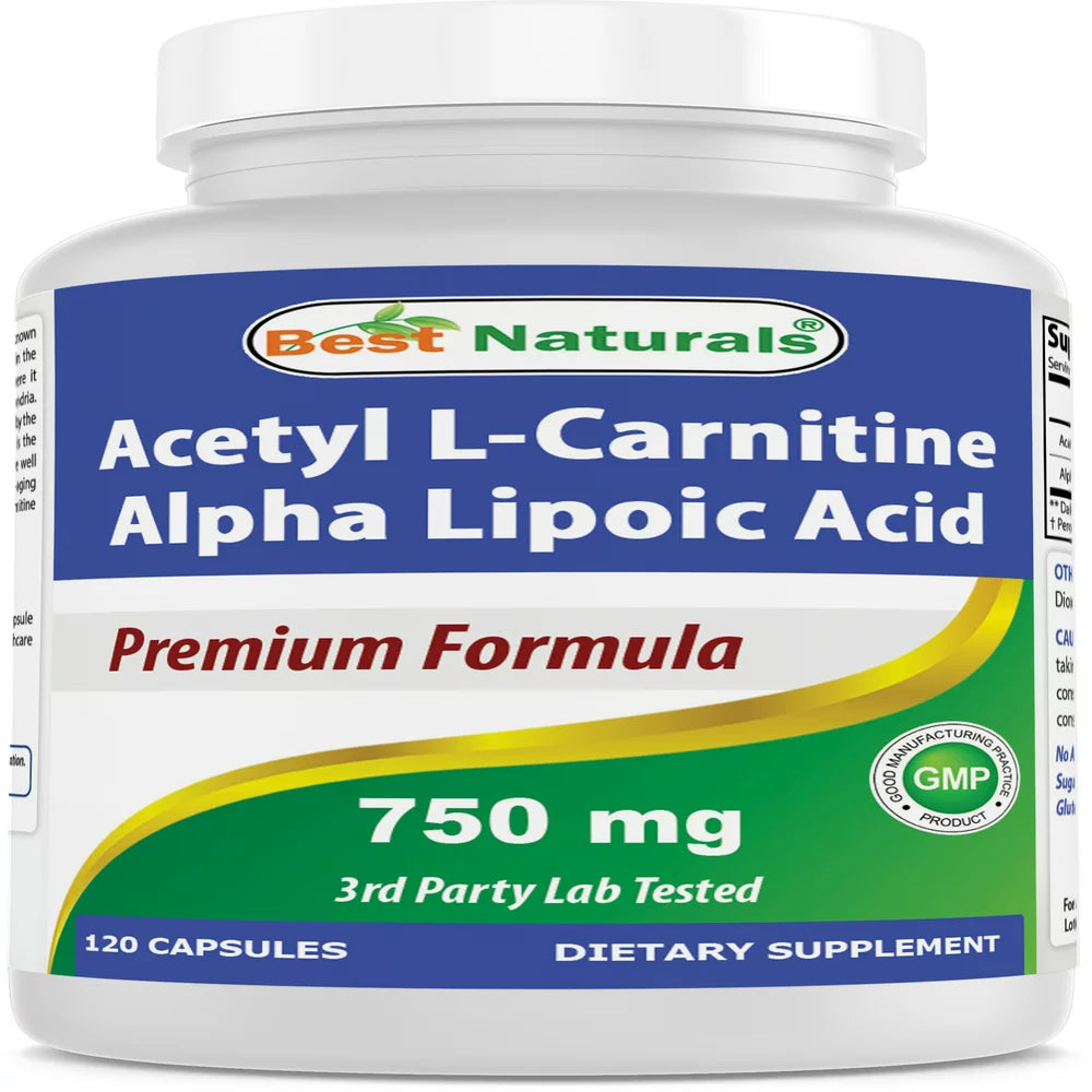 Acetyl L-Carnitine and Alpha Lipoic Acid 750 Mg 120 Capsules