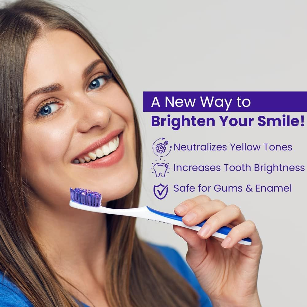 Purple Toothpaste for Teeth Whitening, Teeth Whitening Kit, Teeth Color Corrector Toothpaste, Tooth Stain Removal, Color Corrector Purple Tooth Powder, Teeth Whitener