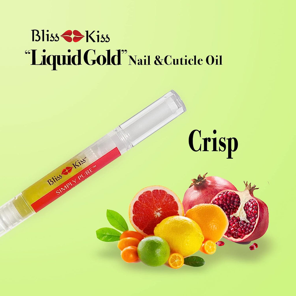 Bliss Kiss | 1 Crisp Fragrance | Nail Oil Cuticle Pen W/Vitamin E & Jojoba⏤Nail Strengthener Nail Growth Treatment for Brittle Peeling Breaking Thin Nails