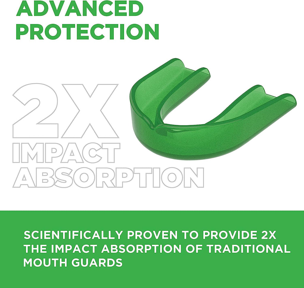 Delta Dental Athletic Sports Mouth Guard - ADA Accepted - 2X the Impact Absorption of Traditional Mouthguards for Contact Sports - Works with Braces (Adult, Black) 1 Pack No Strap