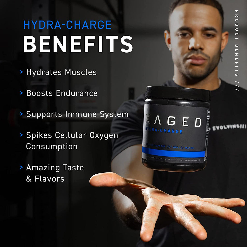 Electrolytes, Kaged Hydra-Charge Premium Electrolyte Powder, Hydration Electrolyte Powder, Pre Workout, Post Workout, Intra Workout, Fruit Punch, 60 Servings