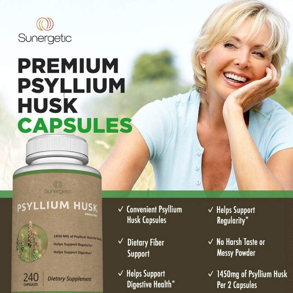 Premium Psyllium Husk Fiber Supplement 1450Mg, 240 Capsules