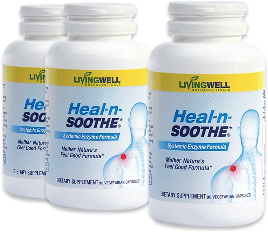 HEAL-N-SOOTHE Proteolytic Enzymes - Natural Supplement for Joint Support - 90 Count for Men and Women