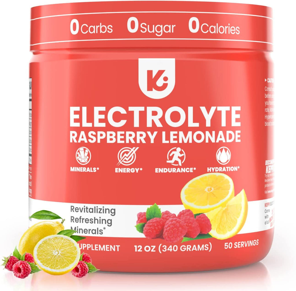 KEPPI Keto Electrolytes Powder | Raspberry Lemonade 50 Serves | Keto Electrolytes Powder No Sugar | Electrolytes Mix Easily - Electrolytes Powder, Keto Electrolytes, Sugar Free.