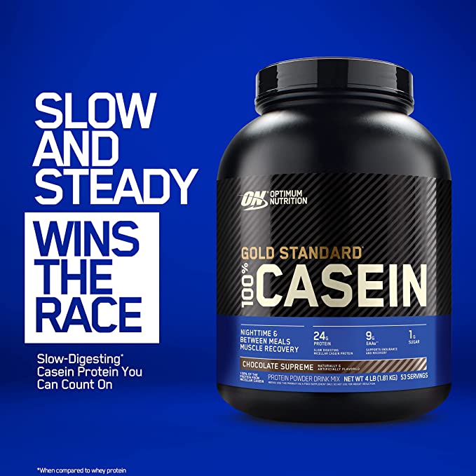 Optimum Nutrition Gold Standard 100% Casein-Slow Digesting, Helps Keep You Full, Overnight Muscle Recovery-Chocolate Supreme