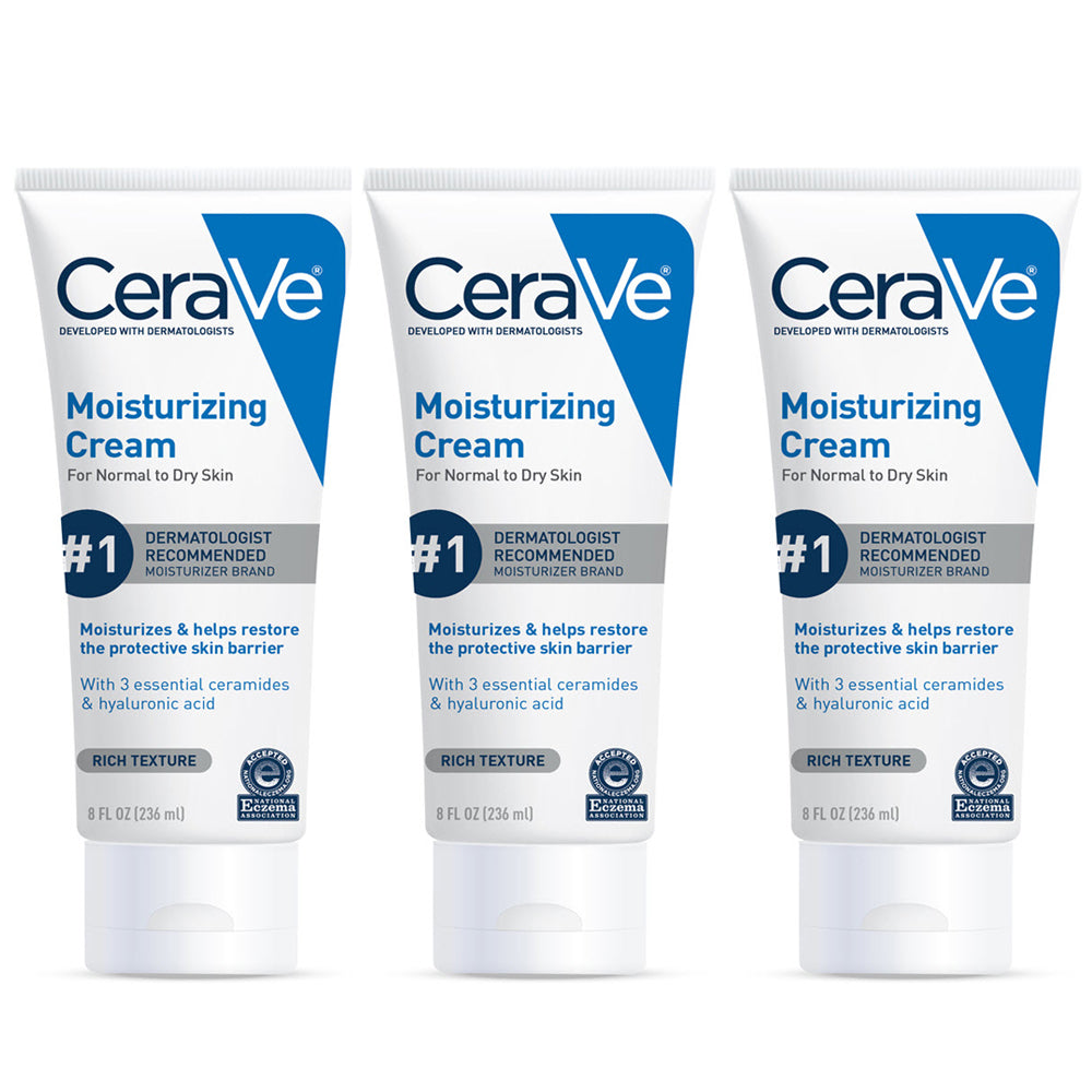 CeraVe Moisturizing Cream, Body and Face Moisturizer for Dry Skin with Hyaluronic Acid and Ceramides - 8oz/236ml