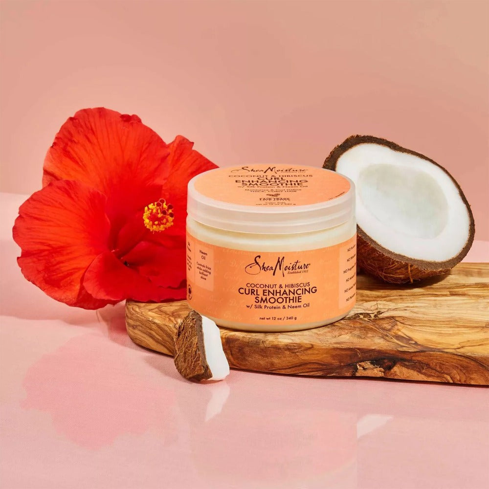 SheaMoisture Smoothie Curl Enhancing Cream for Thick Curly Hair Coconut and Hibiscus - 12 fl oz/ 340g