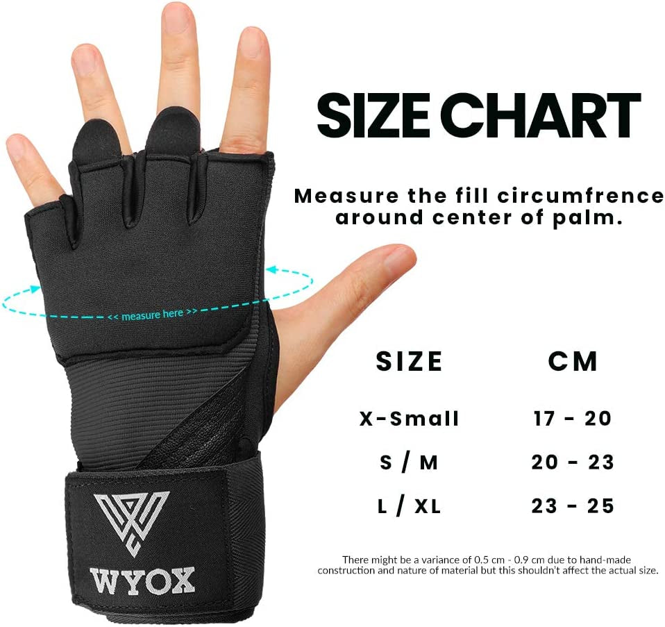 WYOX Gel Quick Hand Wraps for Boxing MMA Kickboxing - Ez-Off & on - Padded Knuckle with Wrist Wrap Protection for Men Women Youth