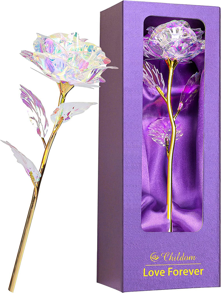 "Rainbow Rose Flower Gift Set: Perfect Mom Birthday & Christmas Present for Women - Ideal Gifts from Daughter, Son, and Grandchildren - Celebrate Mom, Wife, Grandma, and Anniversary with this Special Gift for Her!"