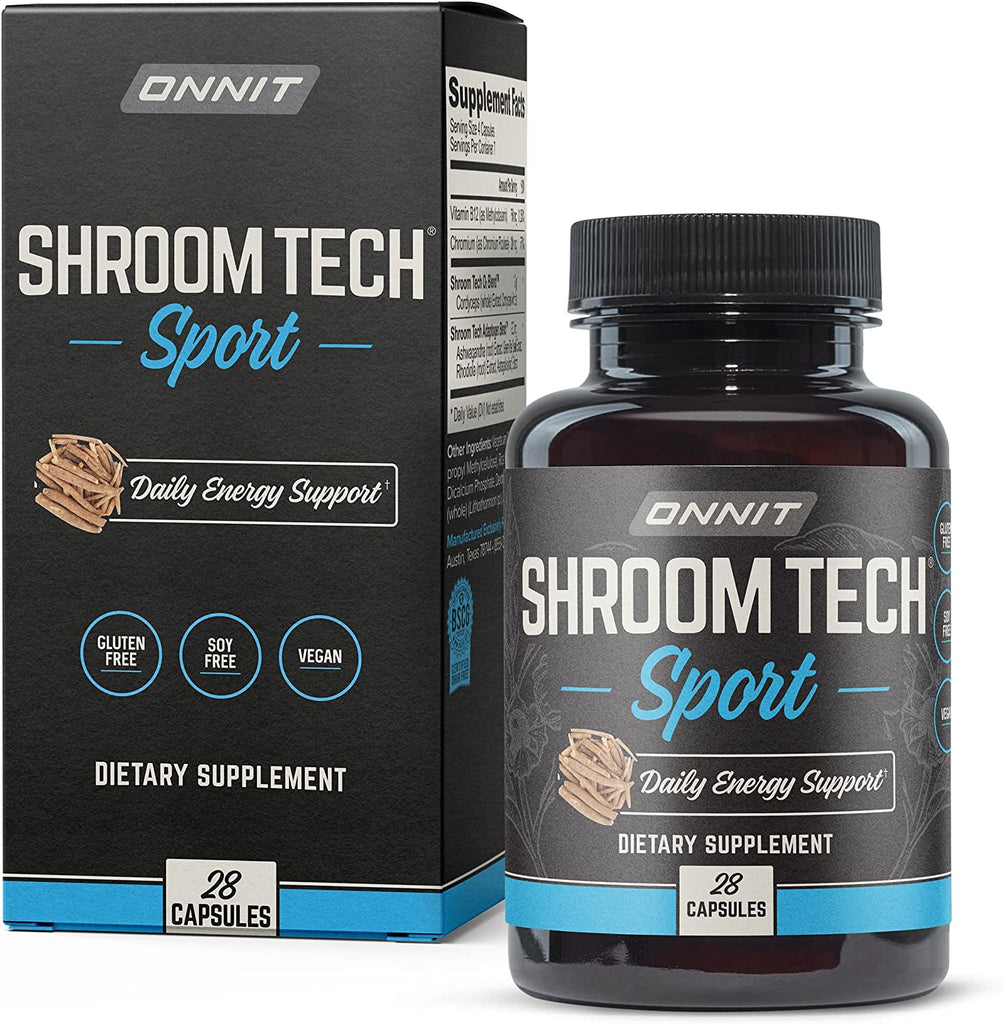 Onnit Shroom TECH Sport (84Ct) | All Natural Pre-Workout Supplement with Ashwagandha, Cordyceps Mushroom, and Rhodiola Rosea