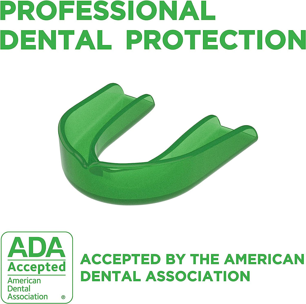 Delta Dental Athletic Sports Mouth Guard - ADA Accepted - 2X the Impact Absorption of Traditional Mouthguards for Contact Sports - Works with Braces (Adult, Black) 1 Pack No Strap