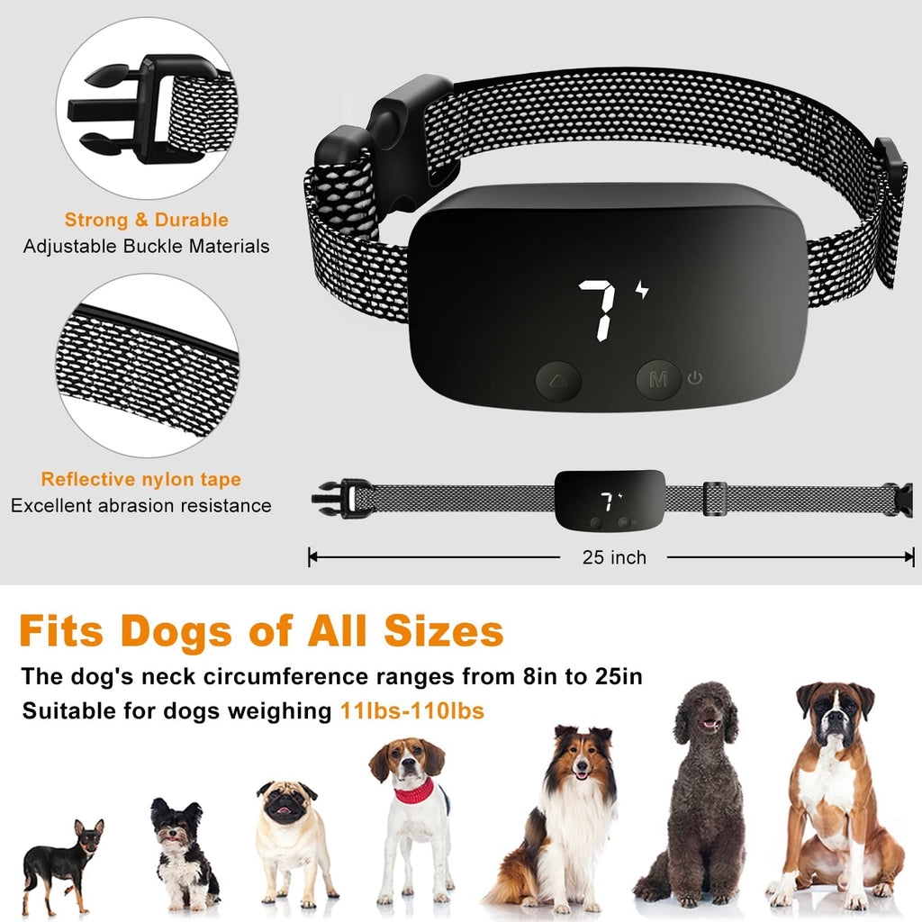 NBJU Bark Collar for Dogs,Rechargeable anti Barking Training Collar with 7 Adjustable Sensitivity and Intensity Beep Vibration for Small Medium Large Dogs